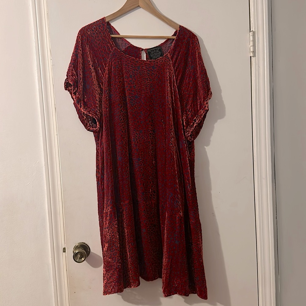 Johnny Was Doris Cheetah Print Silk Dress EUC